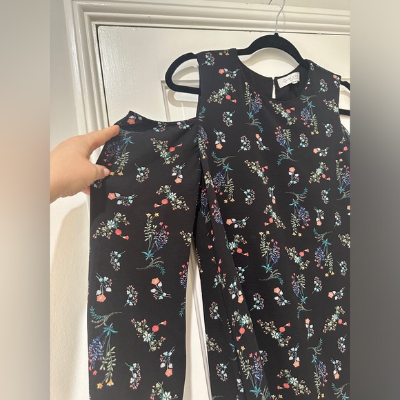 Wayf black floral open cold shoulder long sleeve mini dress - Picture 5 of 12